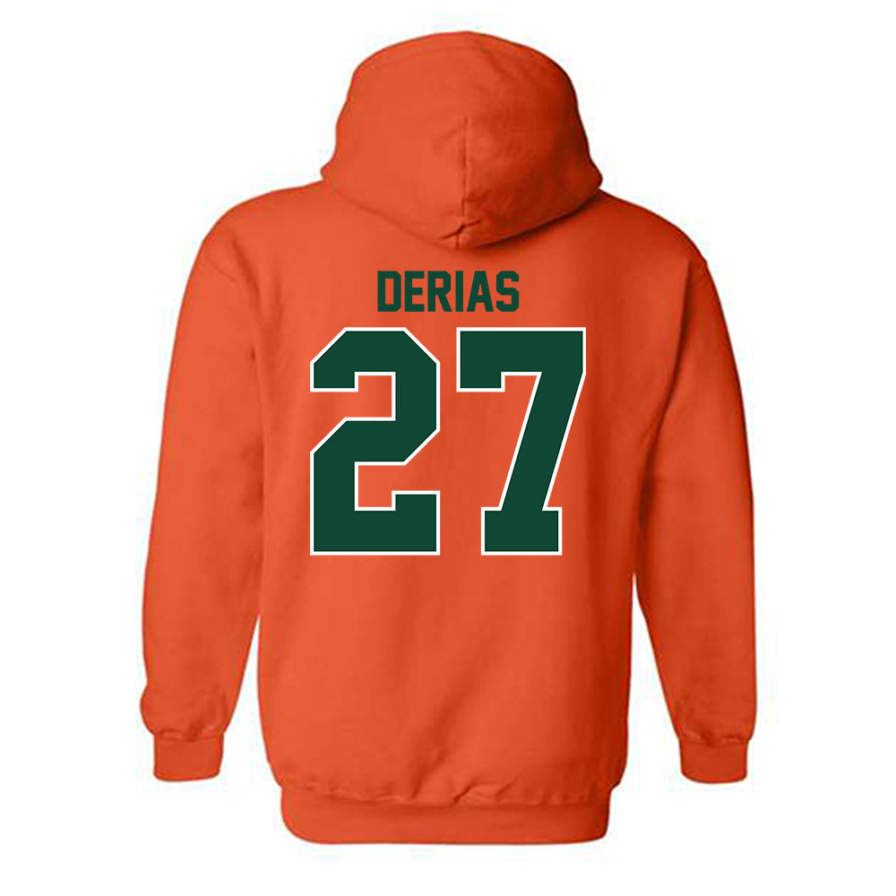 Miami - NCAA Baseball : Howard Tate DeRias - Classic Shersey Hooded Sweatshirt-1