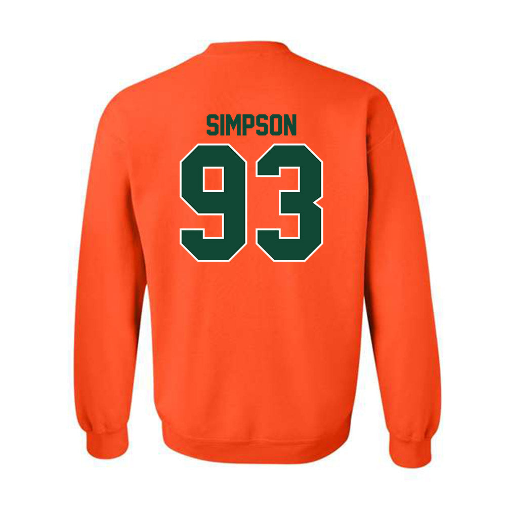 Miami - NCAA Football : Donta Simpson - Classic Shersey Crewneck Sweatshirt-1