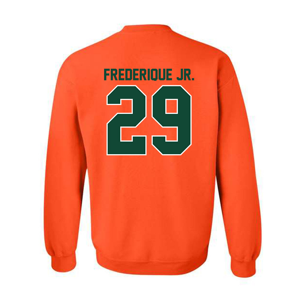 Miami - NCAA Football : OJ Frederique Jr. - Classic Shersey Crewneck Sweatshirt-1