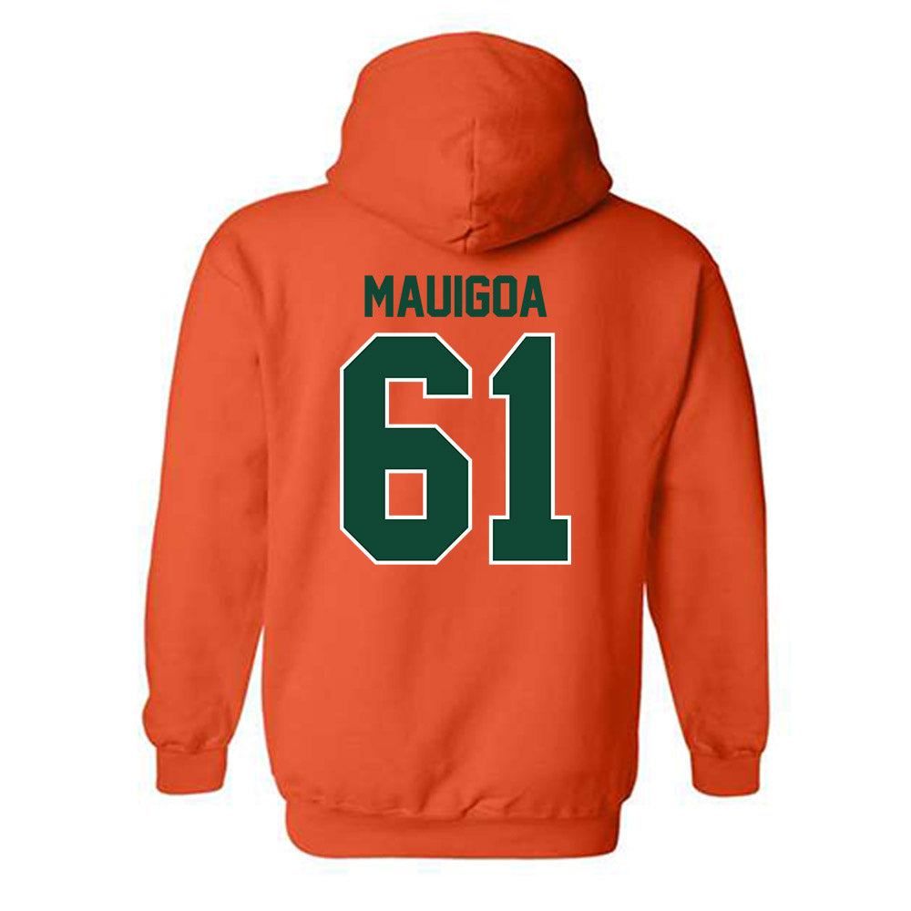 Miami - NCAA Football : Francis Mauigoa - Classic Shersey Hooded Sweatshirt-1
