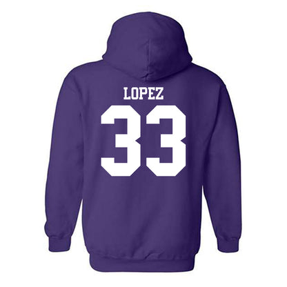 Northwestern - NCAA Women's Basketball : Amparo Lopez - Classic Shersey Hooded Sweatshirt-1