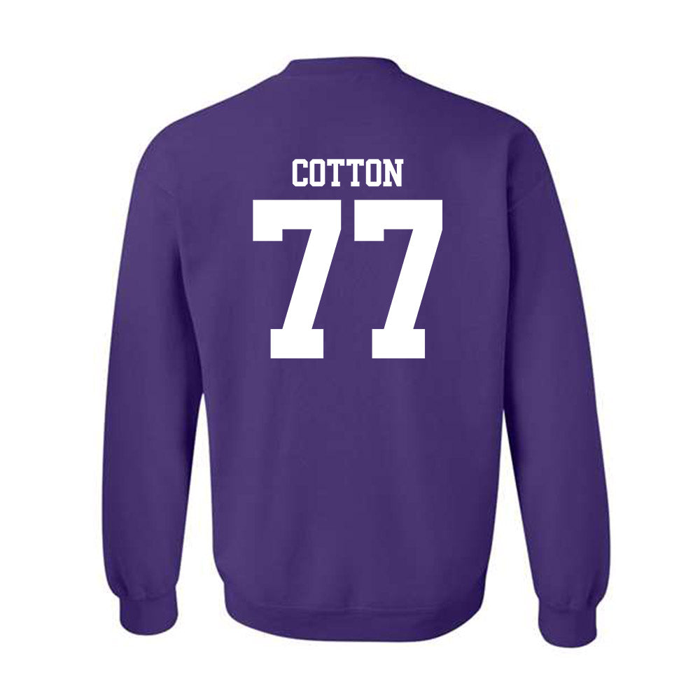 Northwestern - NCAA Football : Idrys Cotton - Classic Shersey Crewneck Sweatshirt-1