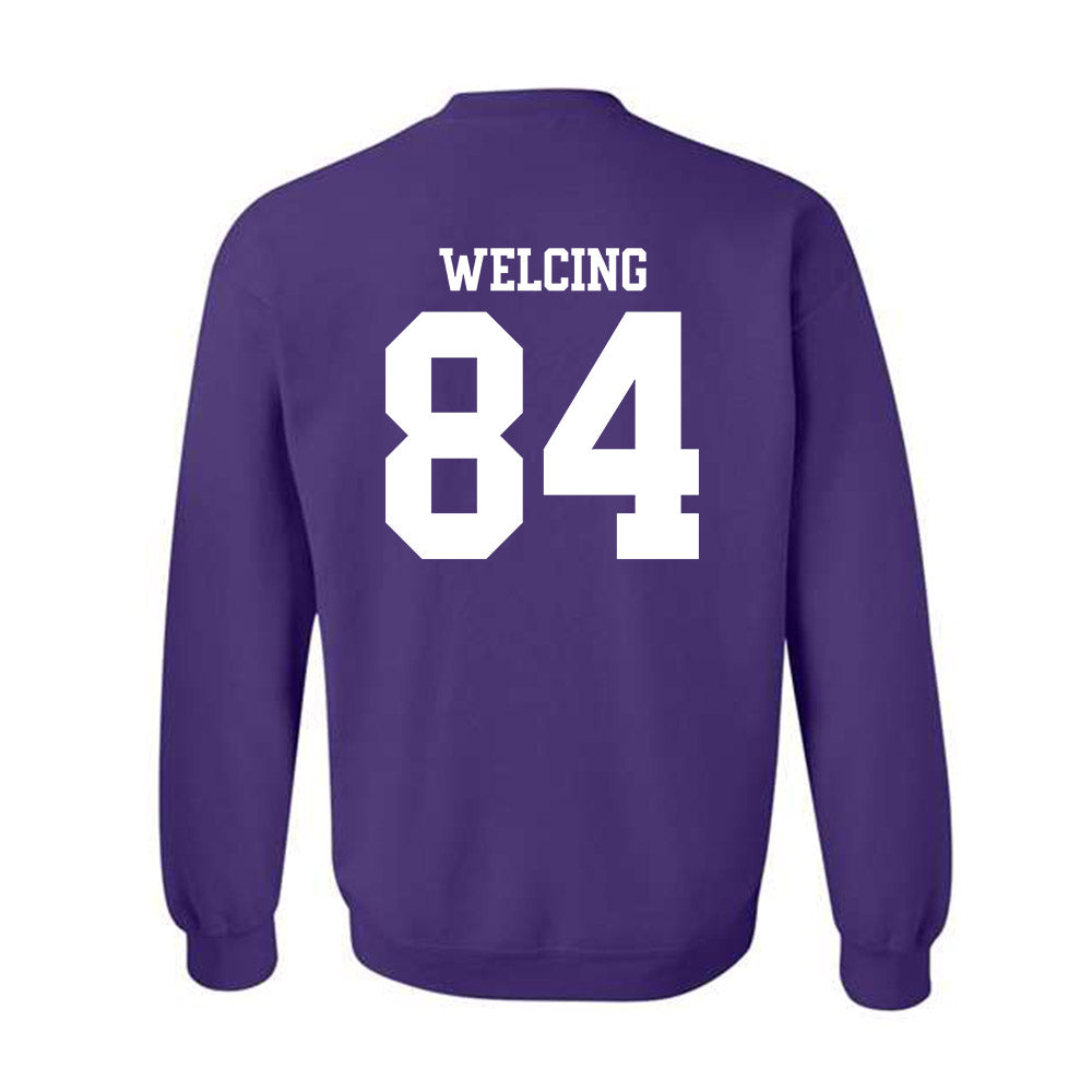 Northwestern - NCAA Football : Hunter Welcing - Classic Shersey Crewneck Sweatshirt-1