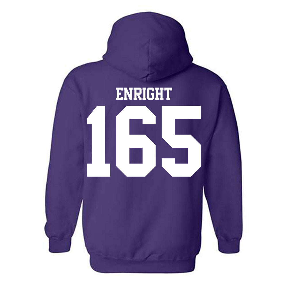 Northwestern - NCAA Wrestling : Eddie Enright - Classic Shersey Hooded Sweatshirt-1