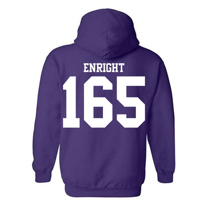 Northwestern - NCAA Wrestling : Eddie Enright - Classic Shersey Hooded Sweatshirt-1