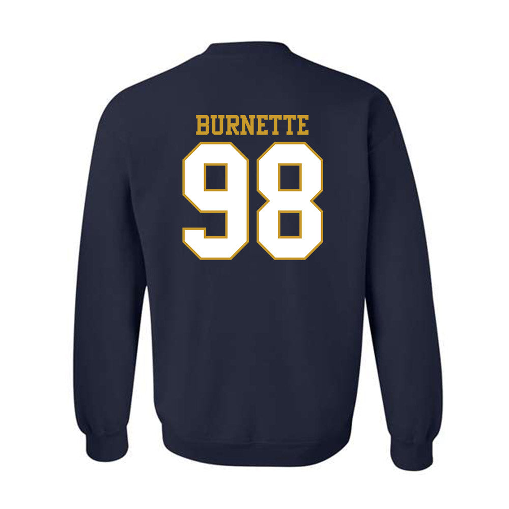 Notre Dame - NCAA Football : Noah Burnette - Generic Shersey Crewneck Sweatshirt-1