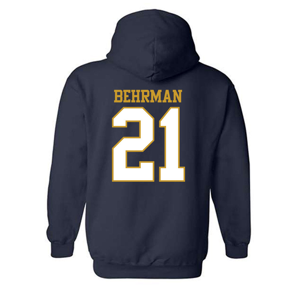 Notre Dame - NCAA Men's Lacrosse : Brock Behrman - Generic Shersey Hooded Sweatshirt