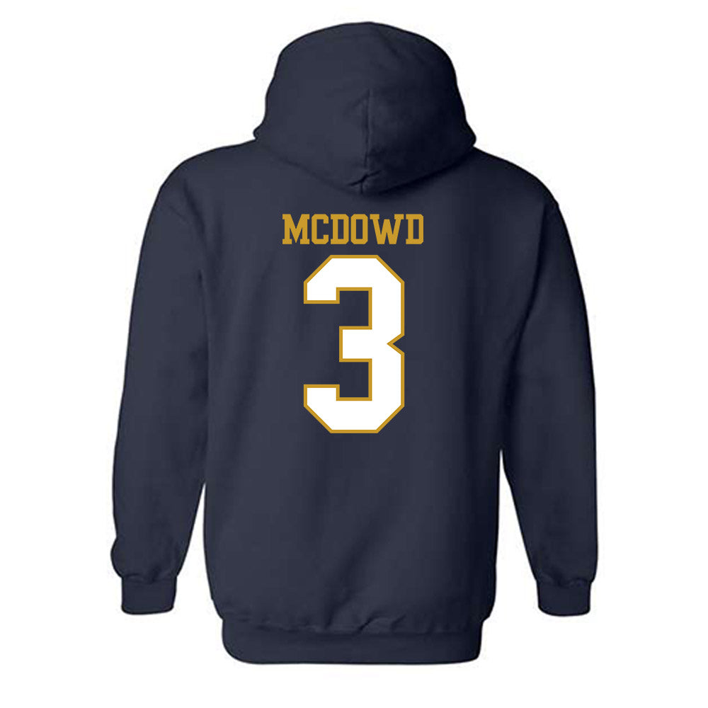 Notre Dame - NCAA Men's Soccer : Sean McDowd - Generic Shersey Hooded Sweatshirt-1