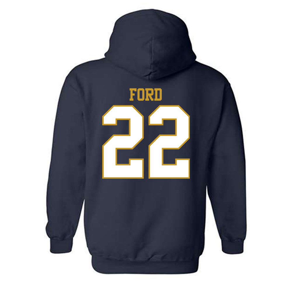 Notre Dame - NCAA Football : Devyn Ford - Generic Shersey Hooded Sweatshirt-1