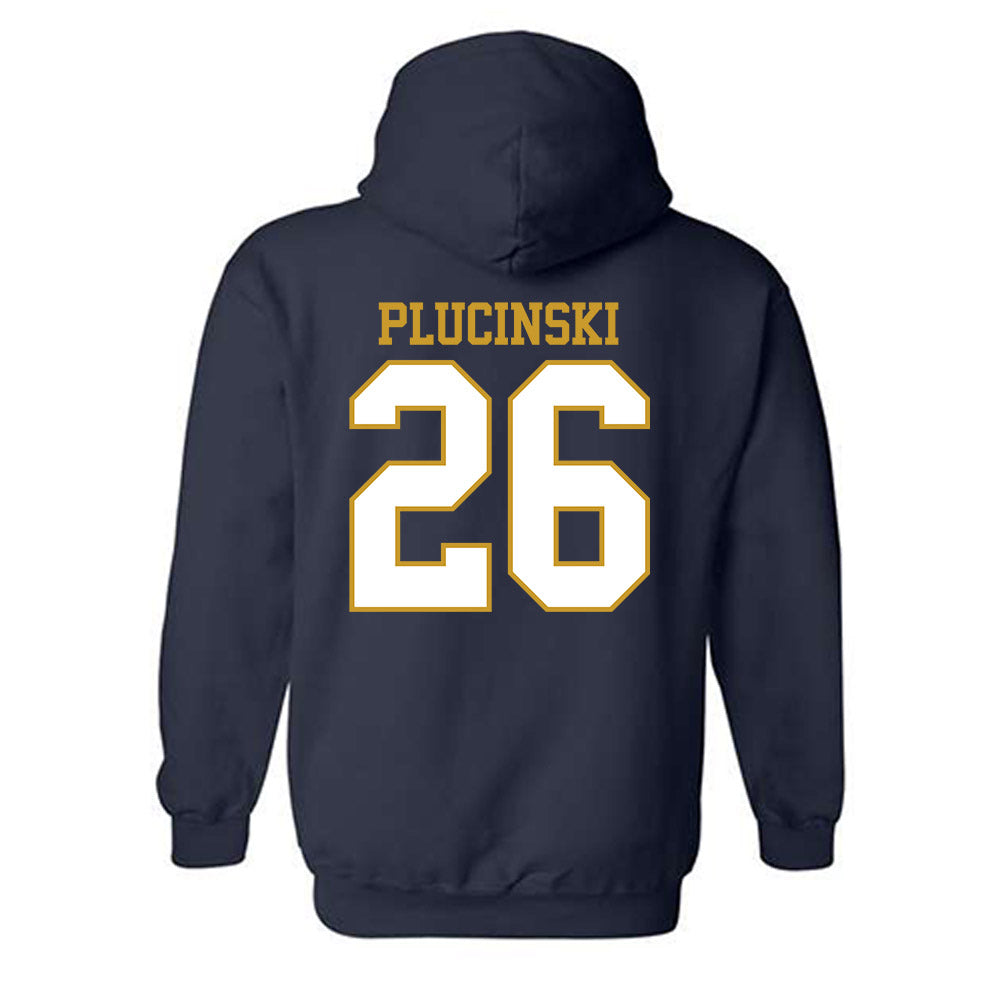 Notre Dame - NCAA Men's Ice Hockey : Zach Plucinski - Generic Shersey Hooded Sweatshirt