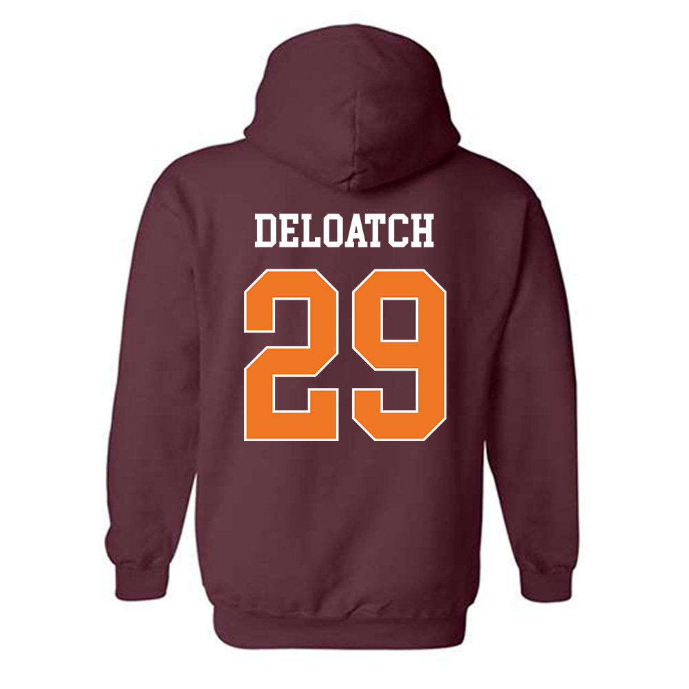 Virginia Tech - NCAA Football : Jahmari DeLoatch - Classic Shersey Hooded Sweatshirt-1