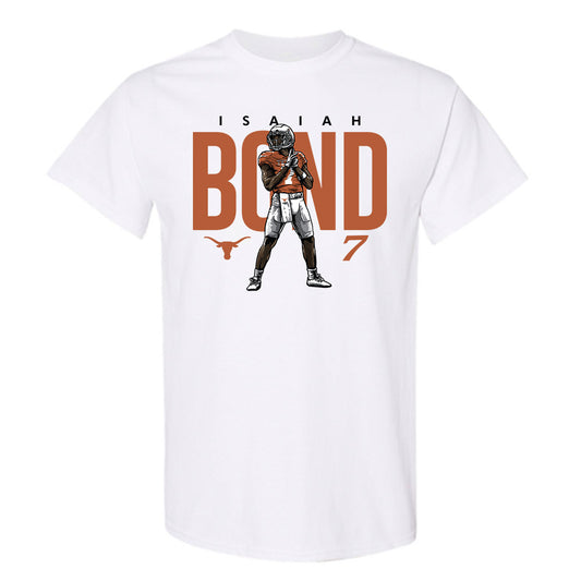 Texas - NCAA Football : Isaiah Bond - Player Illustration T-Shirt Player Illustration