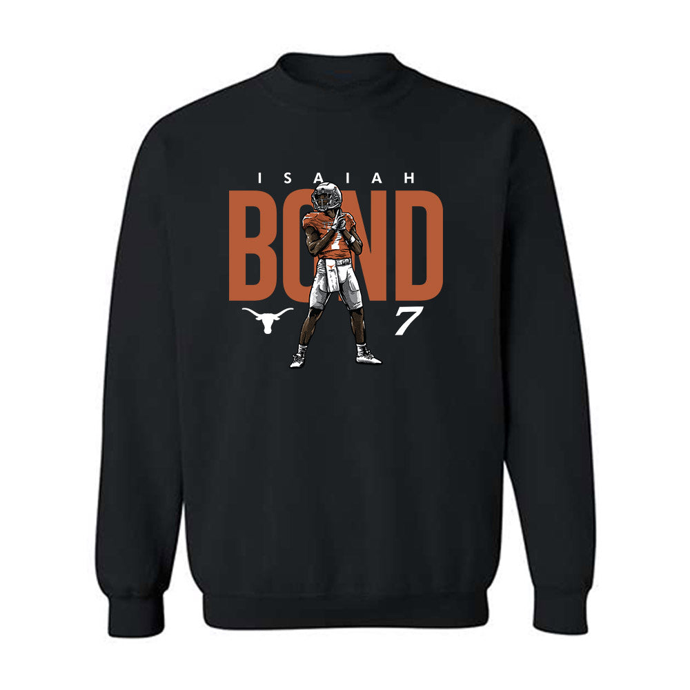 Texas - NCAA Football : Isaiah Bond - Crewneck Sweatshirt Player Illustration