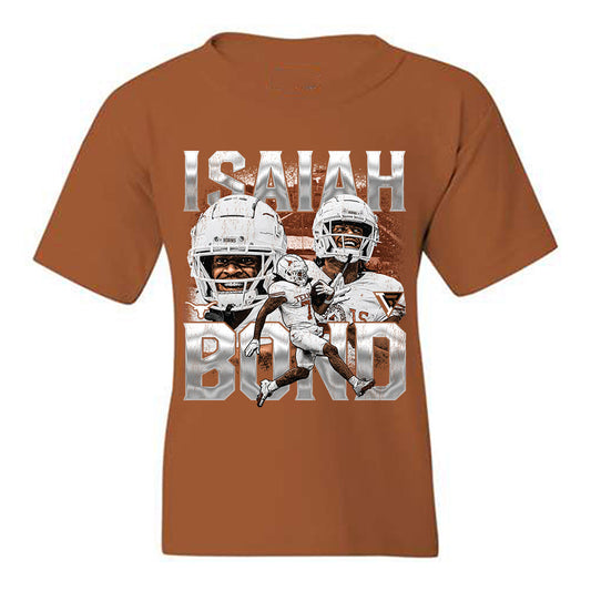 Texas - NCAA Football : Isaiah Bond - Player Collage Youth T-Shirt Player Collage