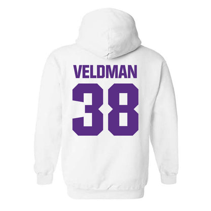 Northwestern - NCAA Football : Joshua Veldman - Sports Shersey Hooded Sweatshirt-1