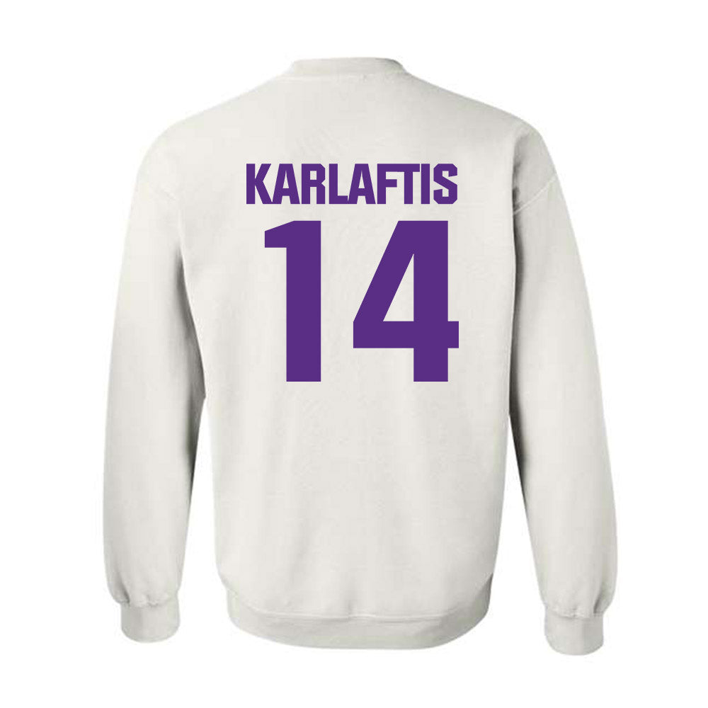 Northwestern - NCAA Football : Yannis Karlaftis - Sports Shersey Crewneck Sweatshirt-1