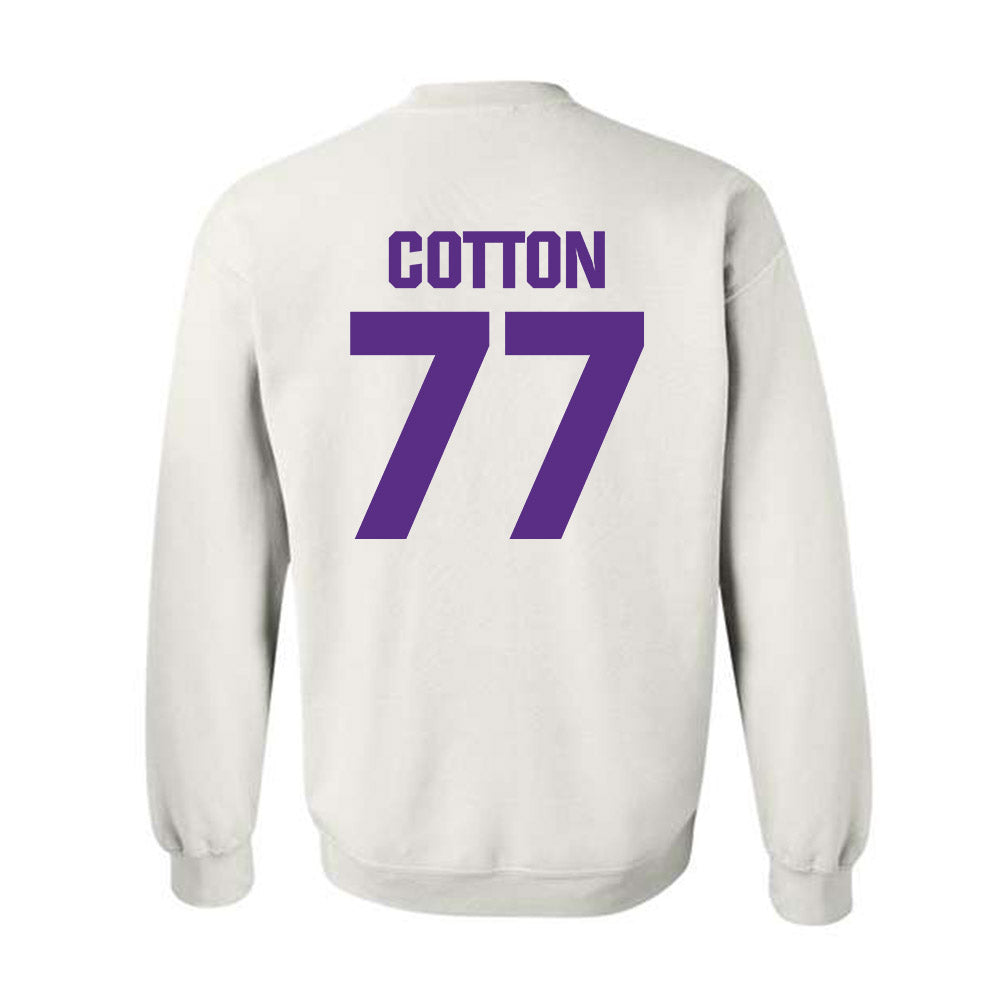 Northwestern - NCAA Football : Idrys Cotton - Sports Shersey Crewneck Sweatshirt-1