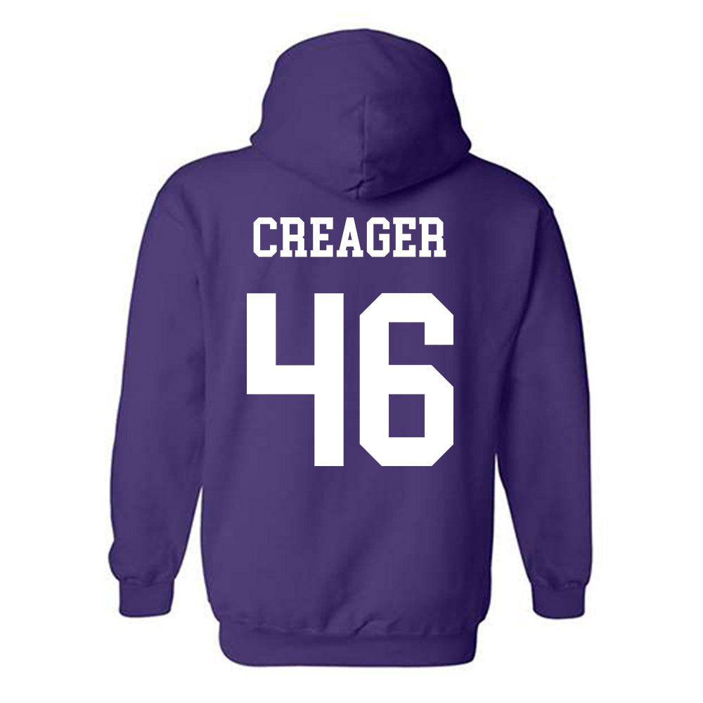 Northwestern - NCAA Football : Lincoln Creager - Sports Shersey Hooded Sweatshirt-1