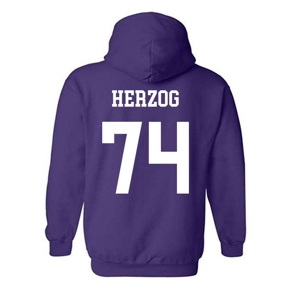 Northwestern - NCAA Football : Nicholas Herzog - Sports Shersey Hooded Sweatshirt