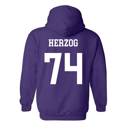 Northwestern - NCAA Football : Nicholas Herzog - Sports Shersey Hooded Sweatshirt