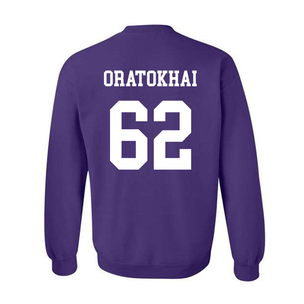 Northwestern - NCAA Football : Adrian-Izic Oratokhai - Sports Shersey Crewneck Sweatshirt