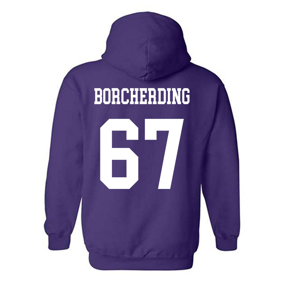 Northwestern - NCAA Football : Jace Borcherding - Sports Shersey Hooded Sweatshirt-1