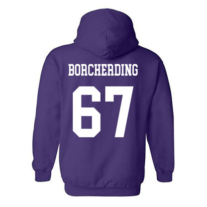 Northwestern - NCAA Football : Jace Borcherding - Sports Shersey Hooded Sweatshirt-1