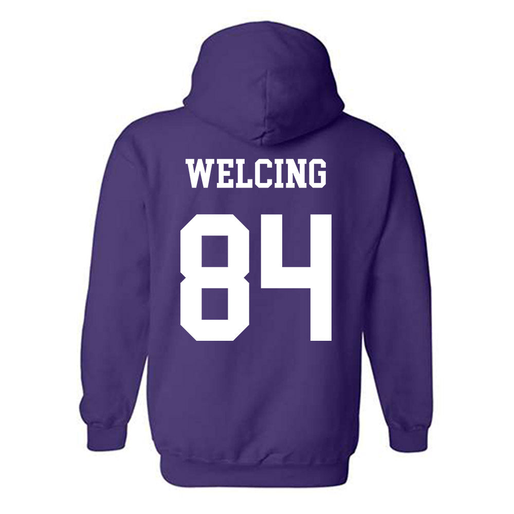 Northwestern - NCAA Football : Hunter Welcing - Sports Shersey Hooded Sweatshirt-1