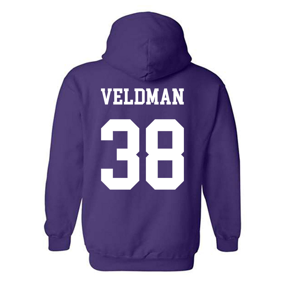 Northwestern - NCAA Football : Joshua Veldman - Sports Shersey Hooded Sweatshirt-1