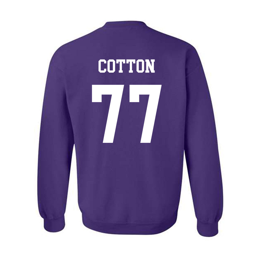 Northwestern - NCAA Football : Idrys Cotton - Sports Shersey Crewneck Sweatshirt-1