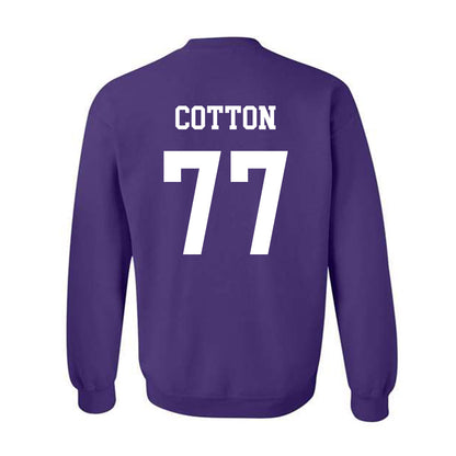 Northwestern - NCAA Football : Idrys Cotton - Sports Shersey Crewneck Sweatshirt-1