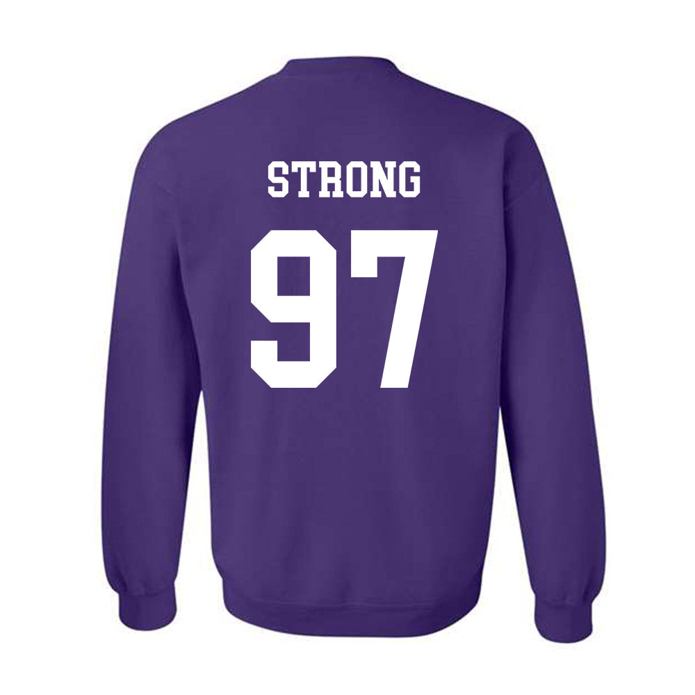 Northwestern - NCAA Football : Braxton Strong - Sports Shersey Crewneck Sweatshirt-1