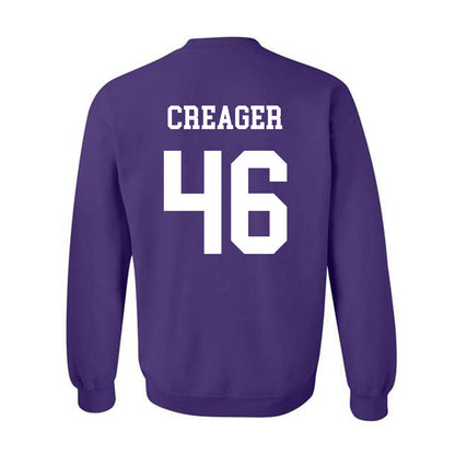 Northwestern - NCAA Football : Lincoln Creager - Sports Shersey Crewneck Sweatshirt-1