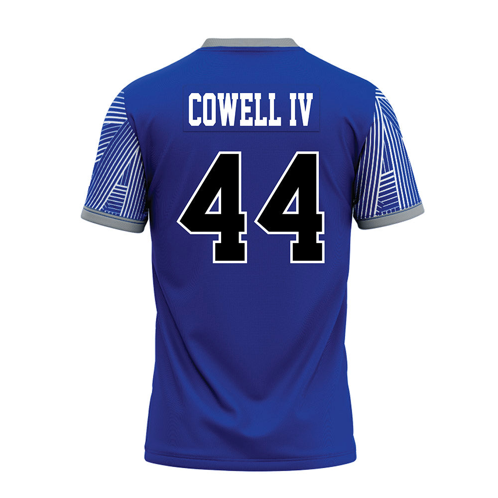 CNU - NCAA Football : Fred Cowell IV - Blue Premium Football Jersey-1