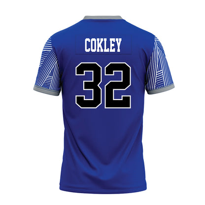 CNU - NCAA Football : Jordan Cokley - Blue Premium Football Jersey-1