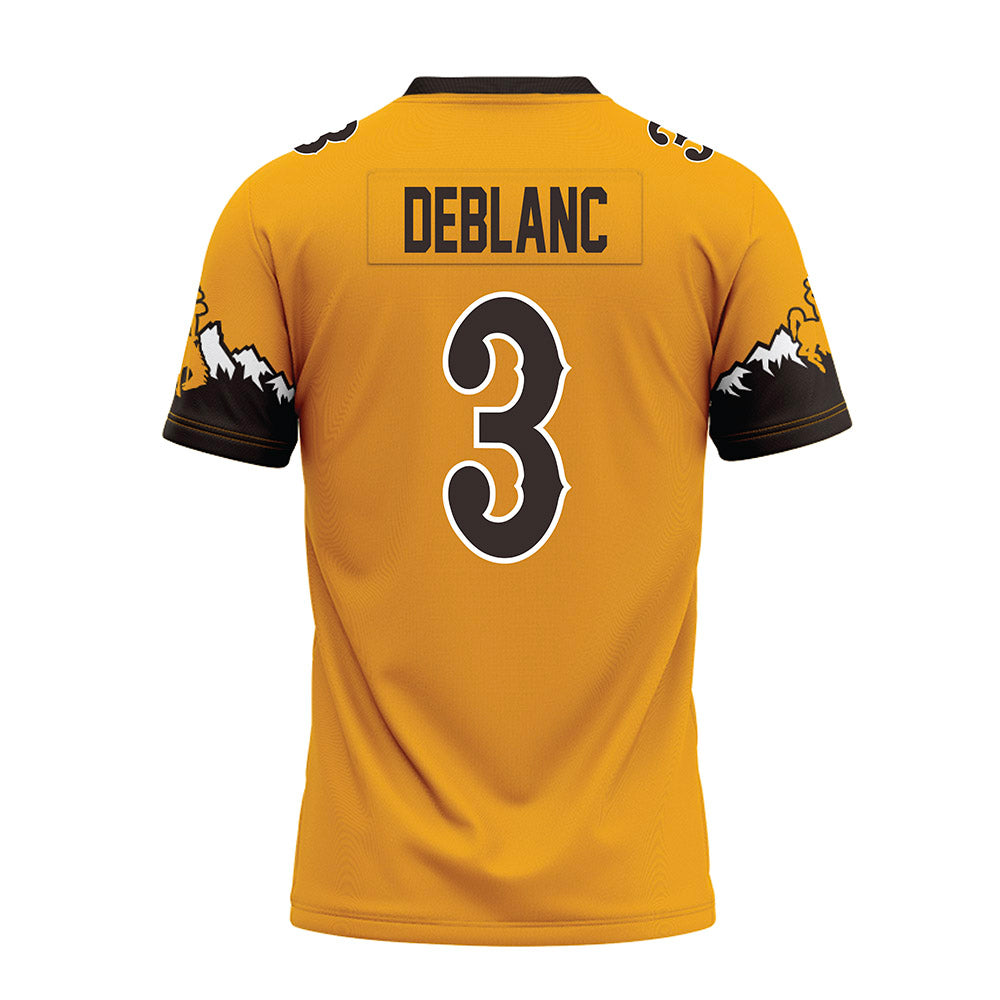 Wyoming - NCAA Football : Deion DeBlanc - Gold Premium Football Jersey-1
