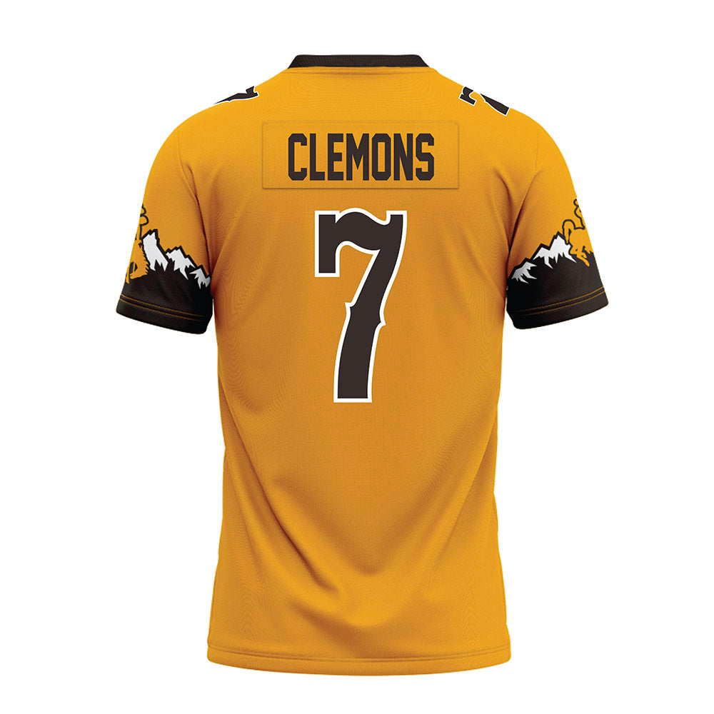 Wyoming - NCAA Football : Jayden Clemons - Gold Premium Football Jersey