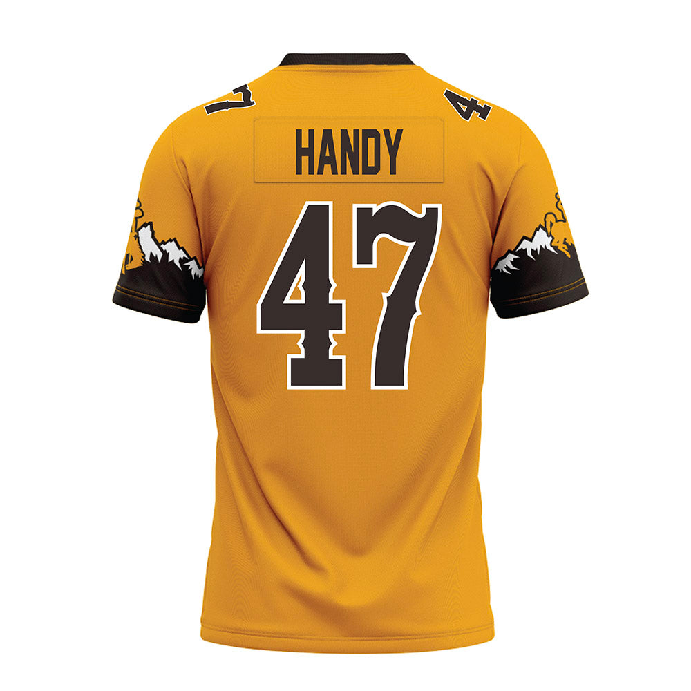 Wyoming - NCAA Football : Jason Handy - Gold Premium Football Jersey-1
