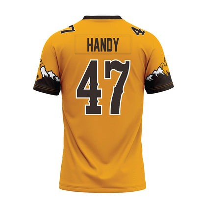Wyoming - NCAA Football : Jason Handy - Gold Premium Football Jersey-1