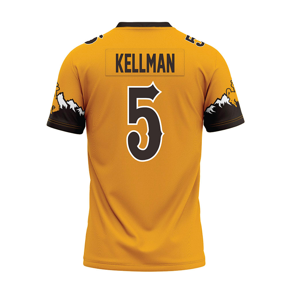 Wyoming - NCAA Football : Terron Kellman - Gold Premium Football Jersey-1