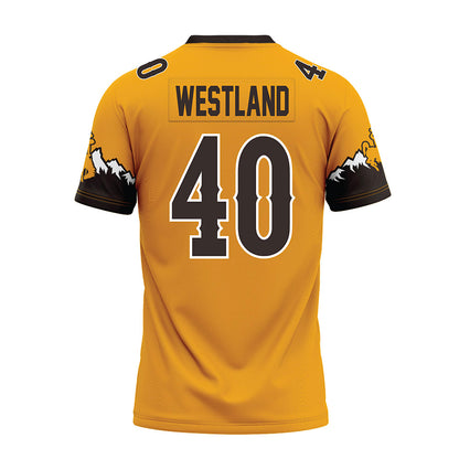 Wyoming - NCAA Football : Tyce Westland - Gold Premium Football Jersey