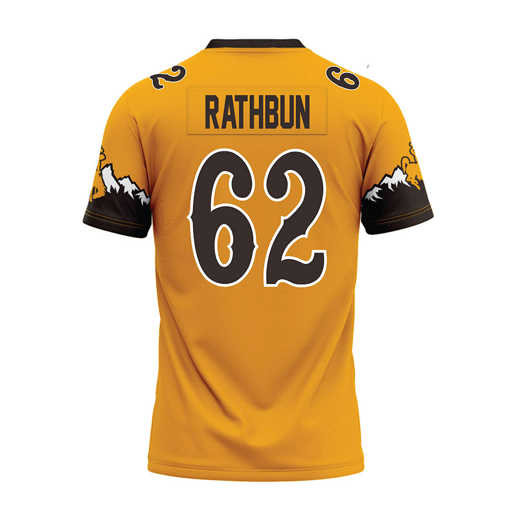 Wyoming - NCAA Football : Spencer Rathbun - Gold Premium Football Jersey