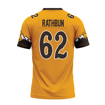 Wyoming - NCAA Football : Spencer Rathbun - Gold Premium Football Jersey