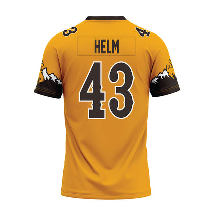 Wyoming - NCAA Football : Gavyn Helm - Gold Premium Football Jersey