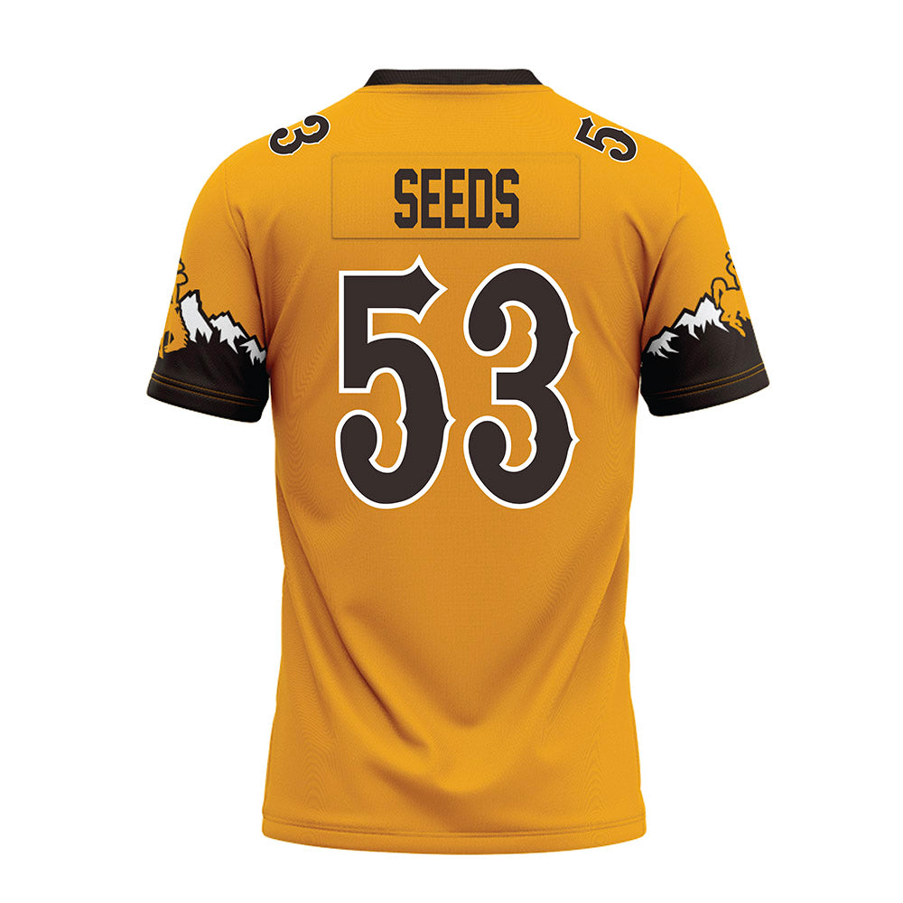 Wyoming - NCAA Football : Tegen Seeds - Gold Premium Football Jersey-1