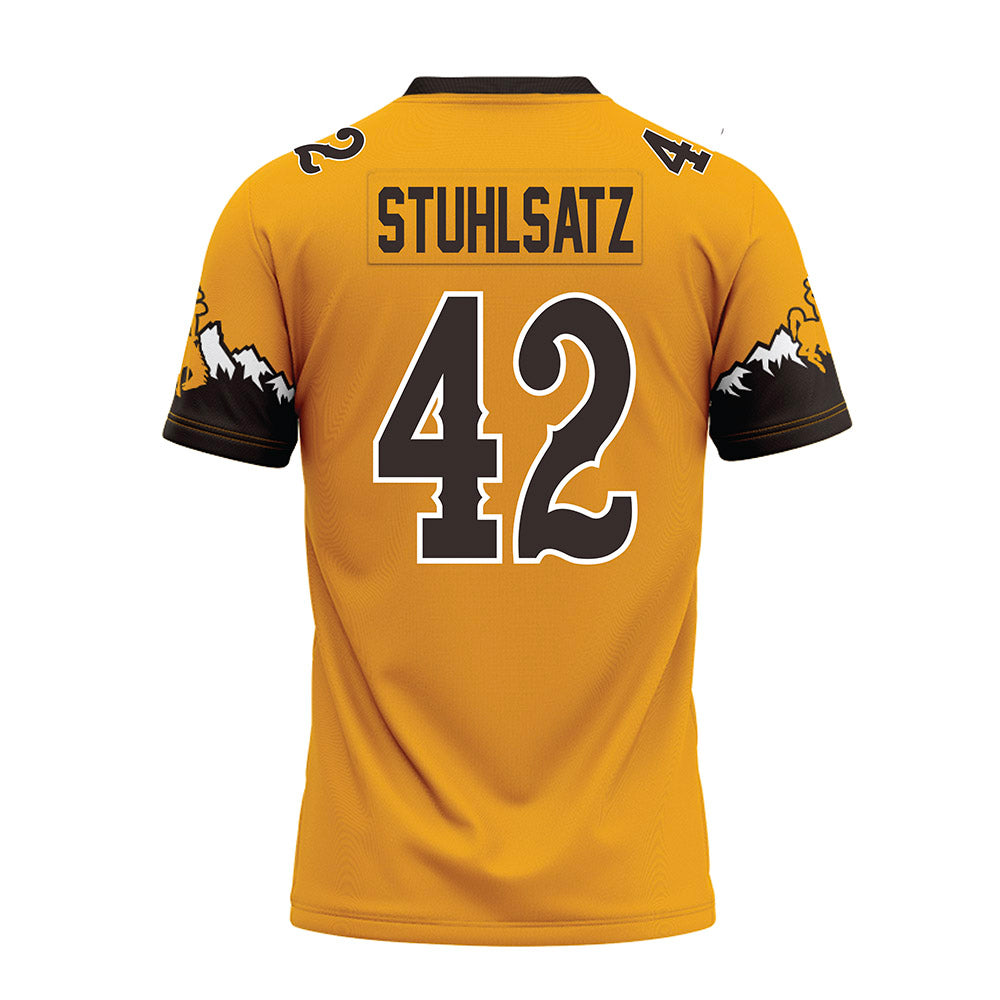Wyoming - NCAA Football : Ethan Stuhlsatz - Gold Premium Football Jersey-1