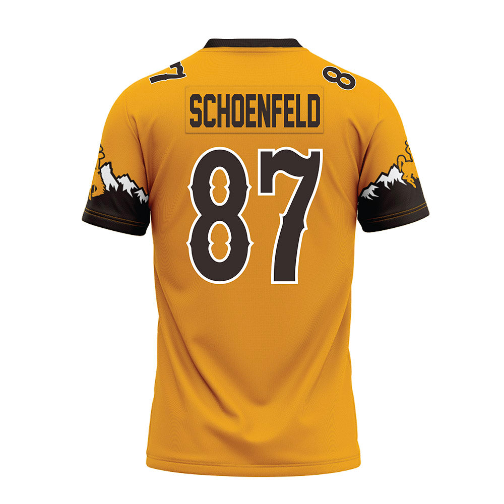 Wyoming - NCAA Football : Isaac Schoenfeld - Gold Premium Football Jersey