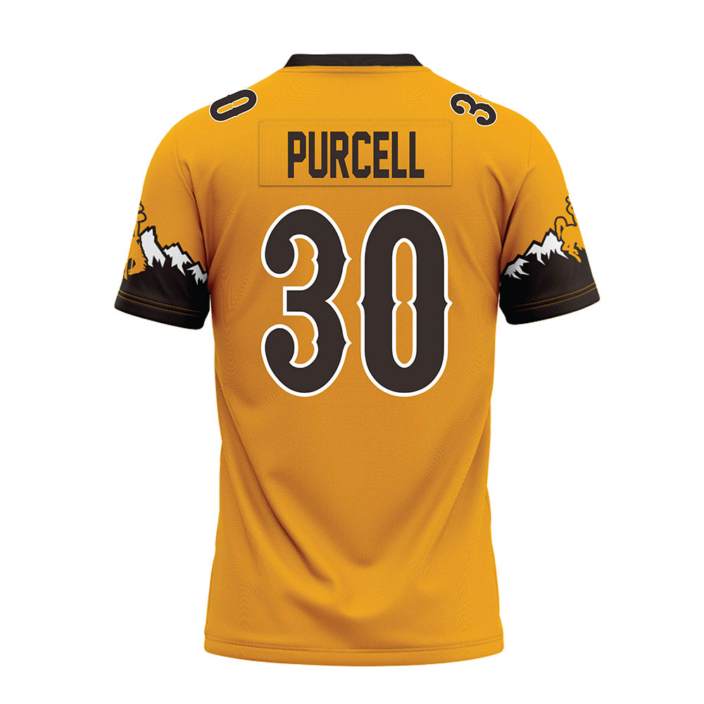 Wyoming - NCAA Football : Lafai Purcell - Gold Premium Football Jersey-1