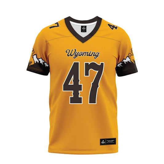 Wyoming - NCAA Football : Jason Handy - Gold Premium Football Jersey-0