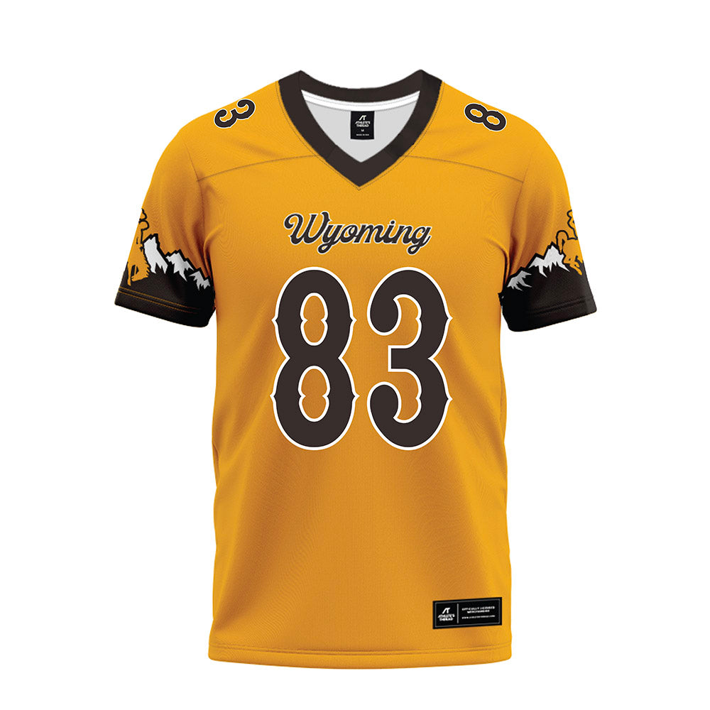 Wyoming - NCAA Football : Kyle Frendt - Gold Premium Football Jersey-0